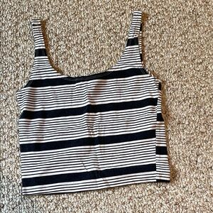 Forever 21 Black and White Striped Tank Top